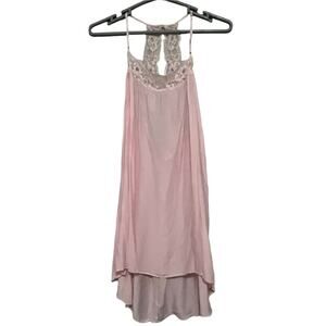 Y2K Victorias Secret Silk Lace Hi-Low Lingerie Womens Small Fairy Powder Pink